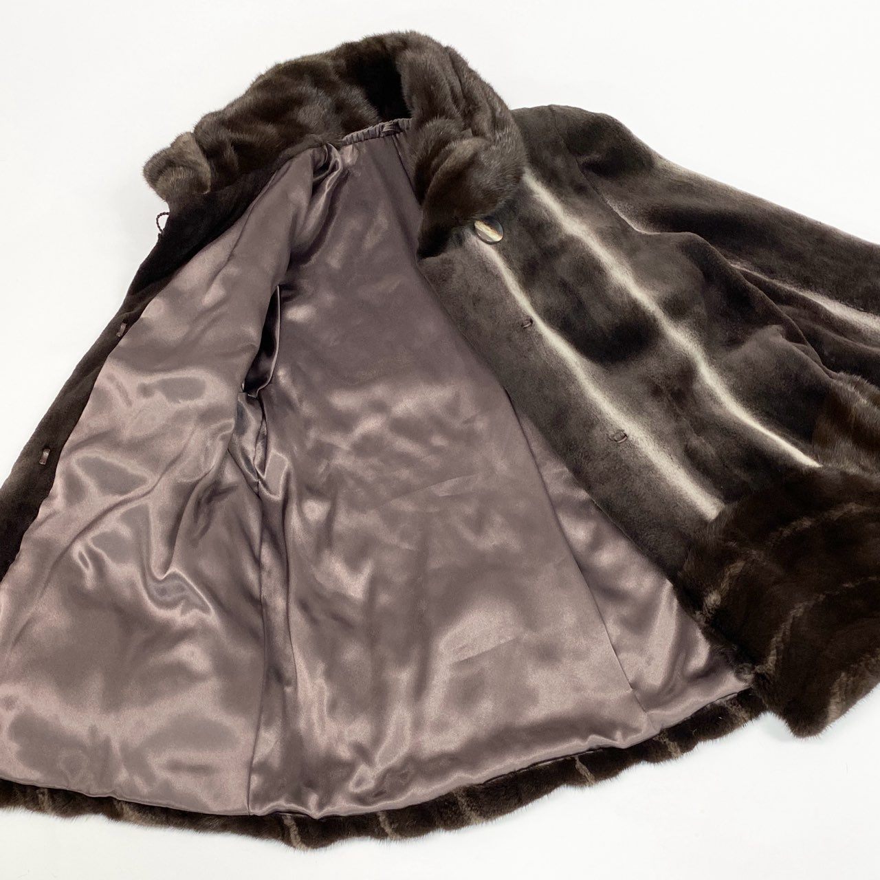 43d3 KOPENHAGEN FUR コペンハーゲン PLATINUM MINK プラチナミンク クロスミンクコート F ブラウン 最高級本毛皮 Fur Coatt18r