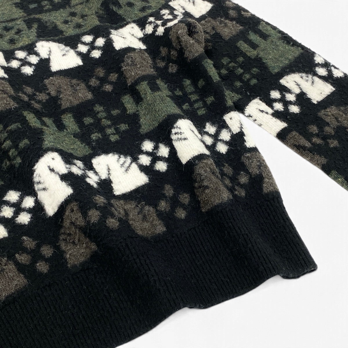 Mj9 【未使用タグ付】 BURBERRY バーバリー Chess  ウールブレンド ニットセーター 8076893 サイズXS マルチカラー メンズu02t