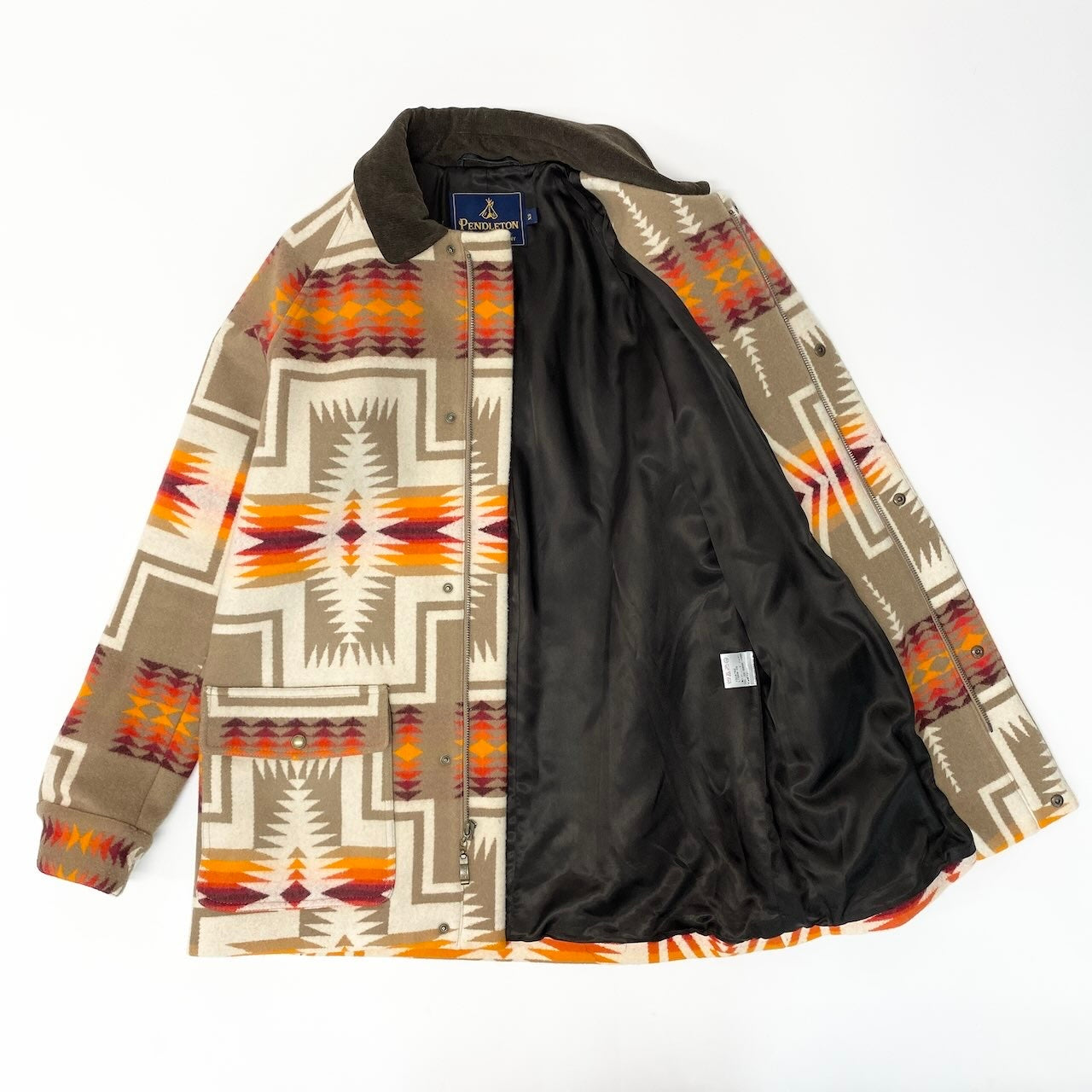 84c27 PENDLETON ペンドルトン ウールコート  ネイティブ柄 ブランケット アウター XSサイズ マルチカラー メンズ 男性用o07t