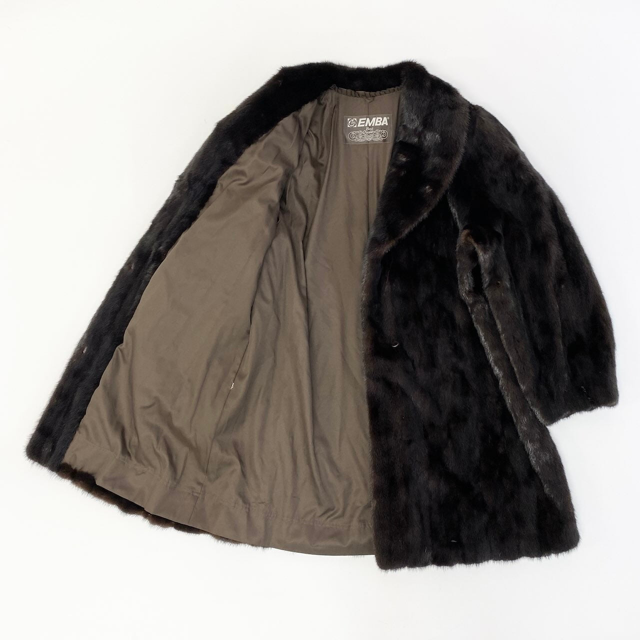 13c21 EMBA エンバ ダークミンク ロングコート ダークブラウン 最高級本毛皮 毛質◎ Dark Mink Fur Long Coatt18r