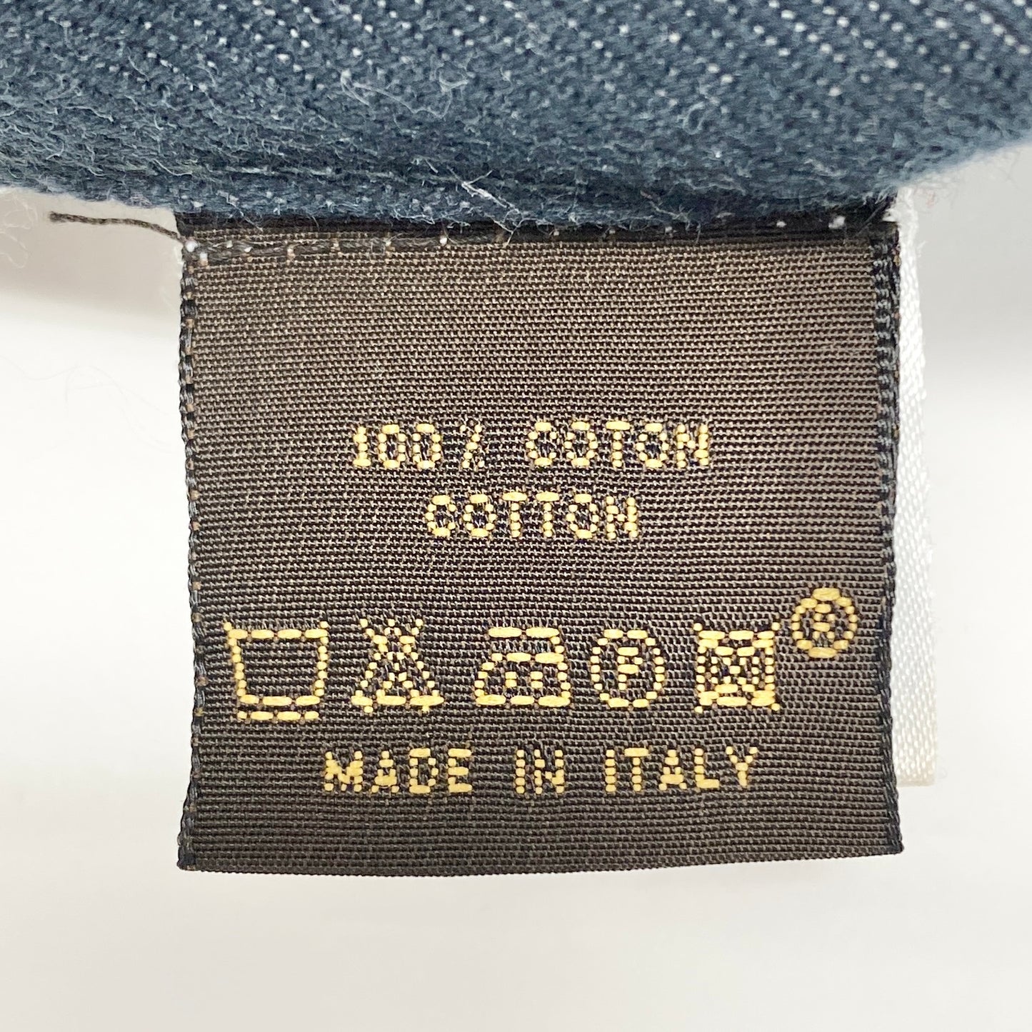 21i29《美品》LOUIS VUITTON ルイヴィトン デニムパンツ ボトムス ストレートパンツ LVロゴ刺繍 コットン イタリア製 M相当 ネイビー メンズk02i