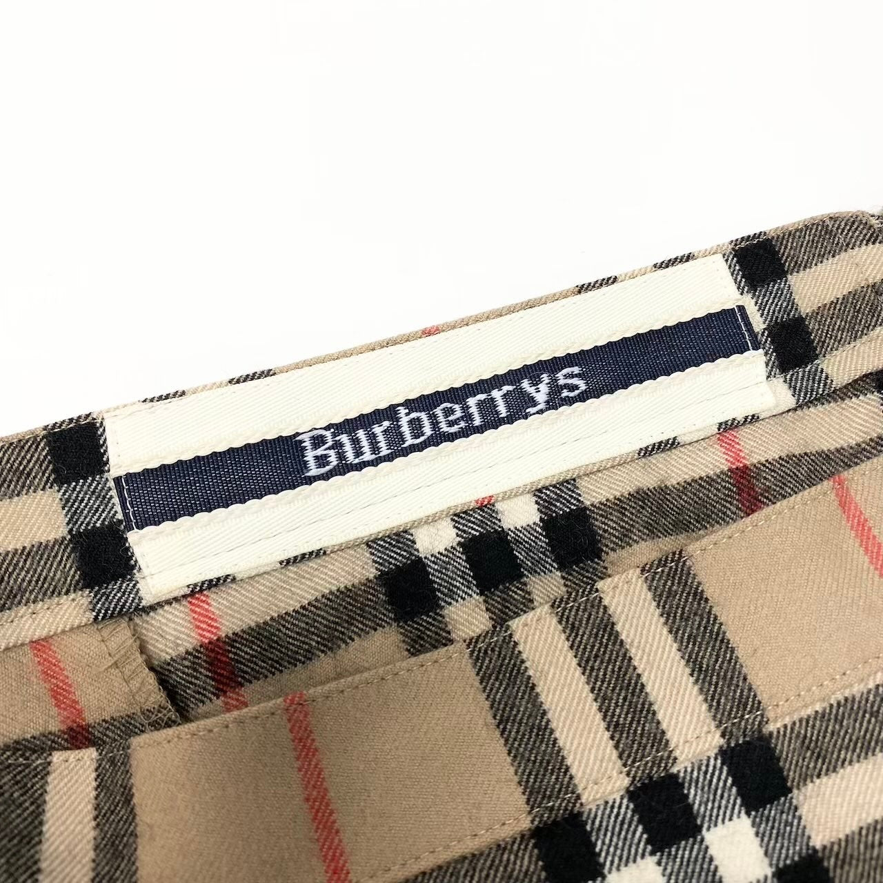 83e12 Burberrys バーバリーズ ノバチェック タックプリーツ スカート サイズLL ベージュ 大きいサイズ レディースt18r
