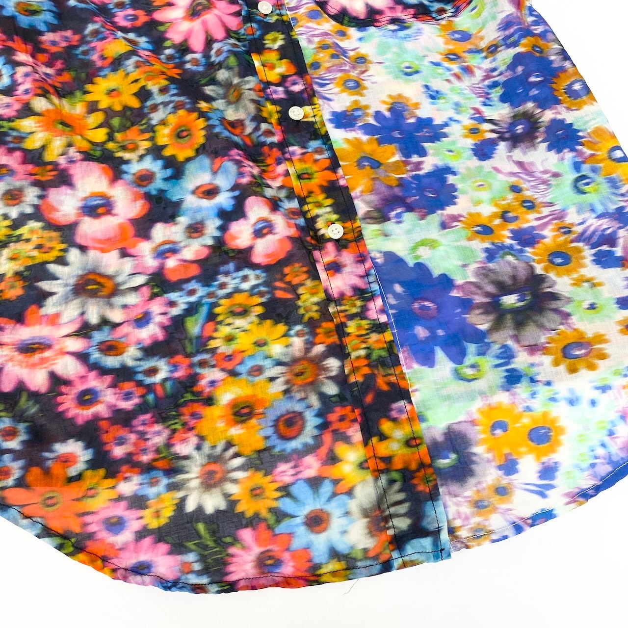 Ae10 STELLA McCARTNEY ステラマッカートニー フラワープリント 半袖シアーシャツ 半袖ブラウス サイズXS マルチカラー レディースk02i