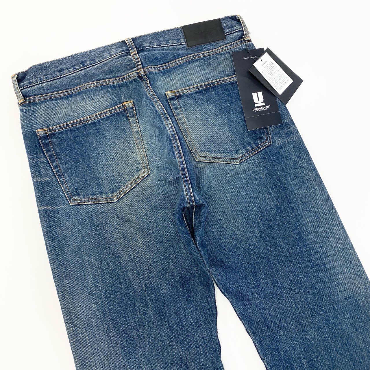 85a29【新品保管品】UNDERCOVER アンダーカバー 23AW ドリップビーズ加工デニム ボトムパンツ UC2C4509-1 4サイズ インディゴ コットン100％ メンズo07t