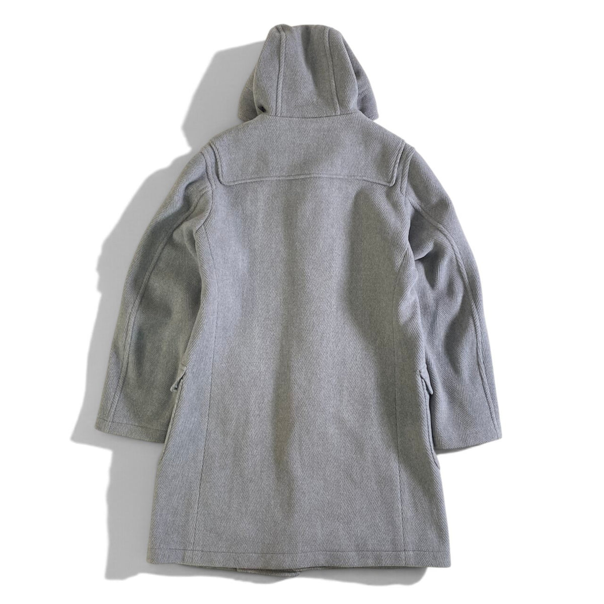 8j26 GRENFELL グレンフェル BAKER LONG ベーカー ダッフルコート トグルボタン 裏地チェック柄 36 ライトグレー メンズu02t