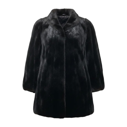 92h8 SAGA MINK サガミンク 銀サガ 逆毛 ダークミンク ファーコート サイズ13 ブラック 最高級本毛皮 Mink Fur Coatt18r