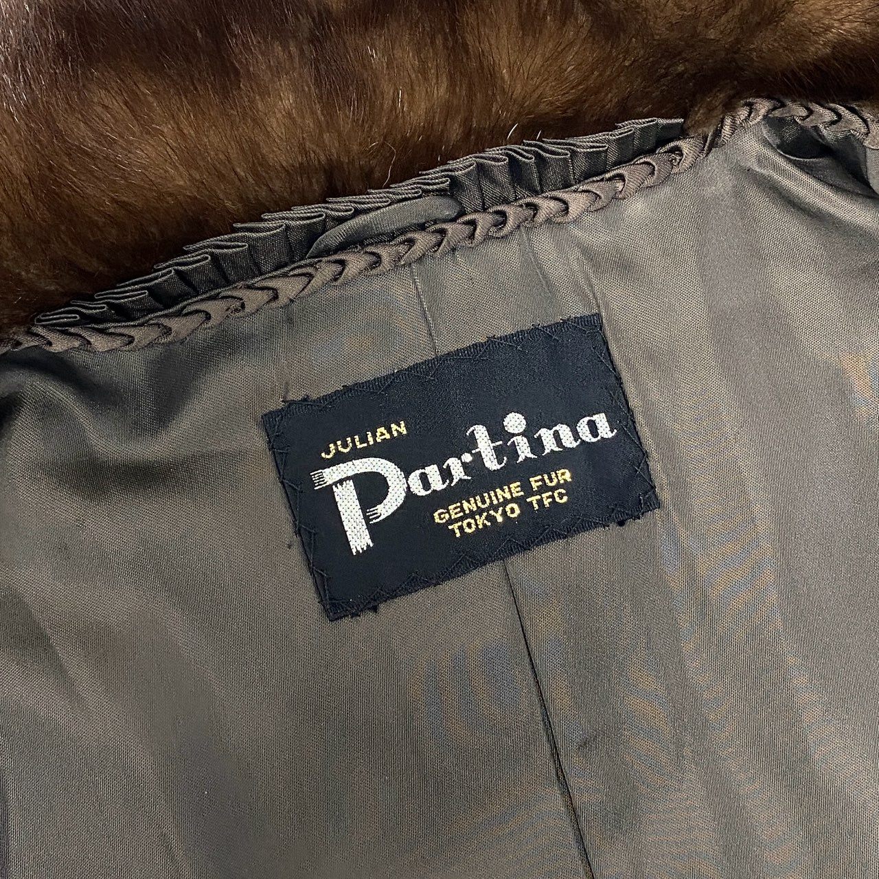 7a27 Partina パルティナ デミバフミンク ファーコート サイズF ブラウン 本毛皮 Mink Fur Coatt18r