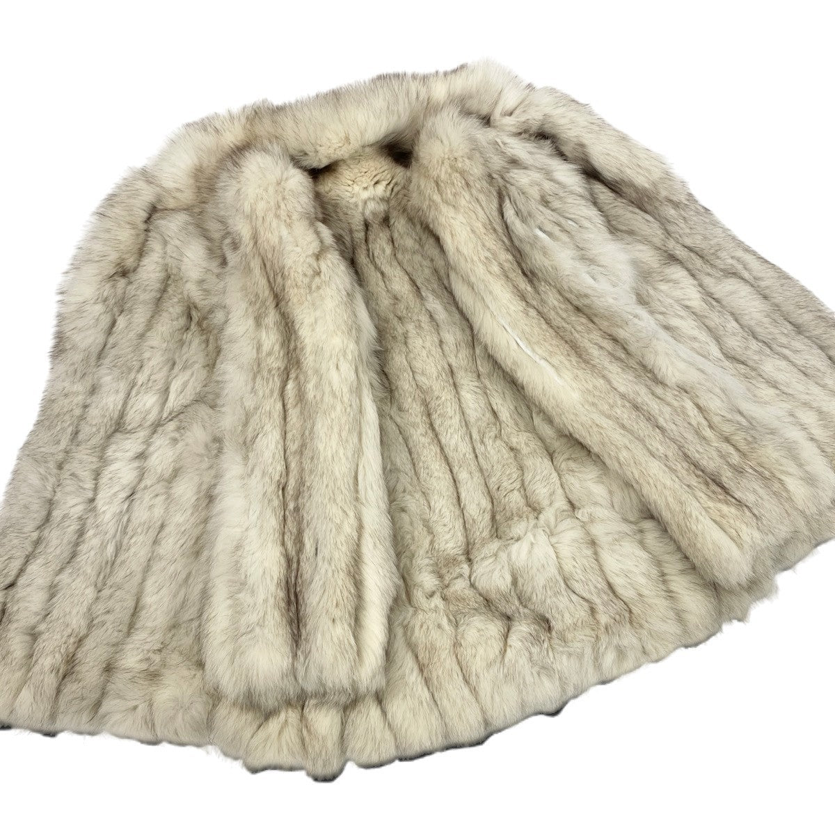 24j7 ブルーフォックス ファーコート サイズF ホワイト 本毛皮 Blue Fox Fur Coat リアルファーt18r