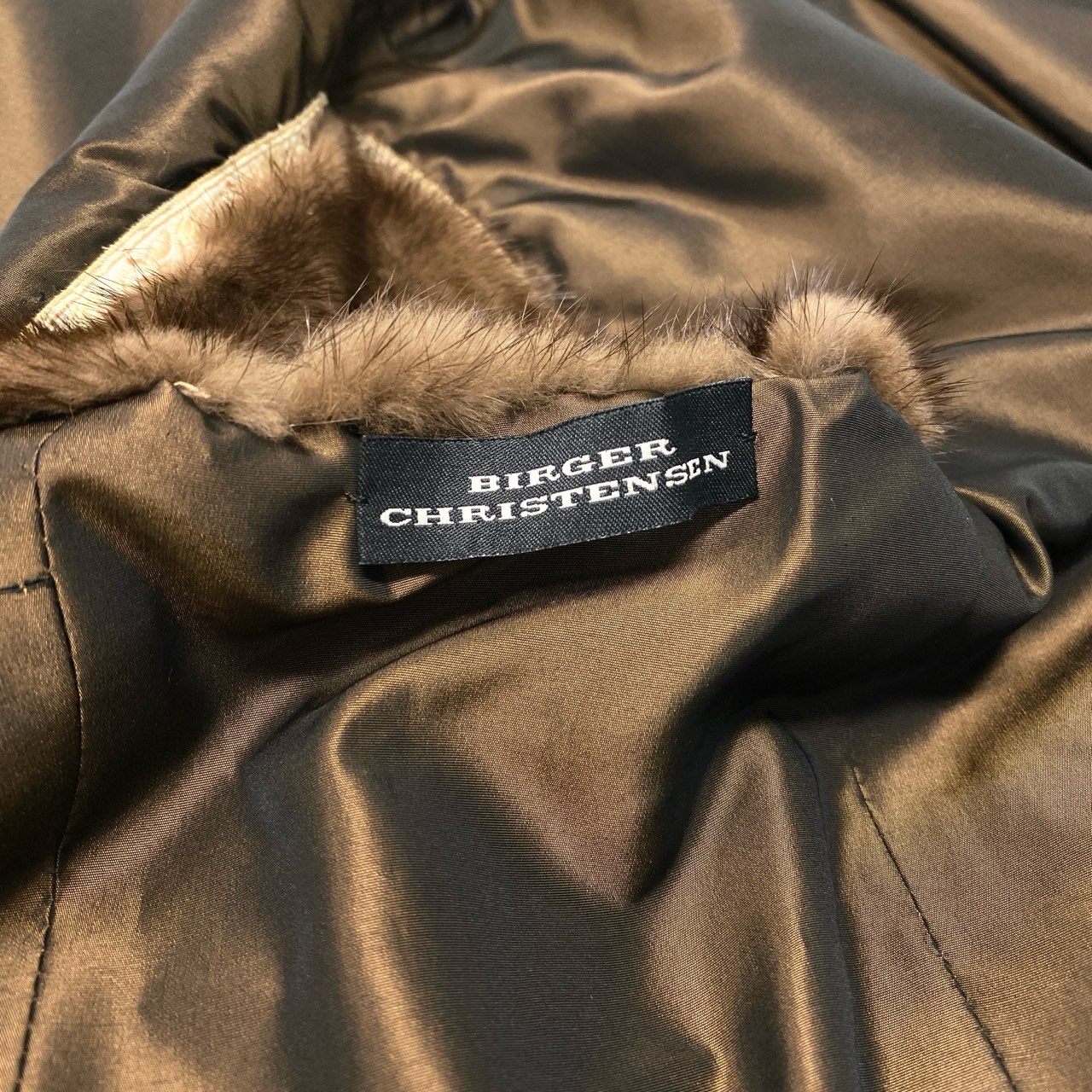 20c14 BIRGER CHRISTENSEN バーガークリステンセン デミバフミンク ミンクベスト 毛皮 装飾ボタン ブラウン ミンクファー レディースu02t