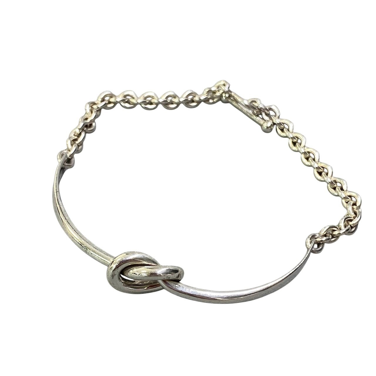 e13《美品》 GEORG JENSEN ジョージジェンセン ノット チェーンブレスレット ファッション小物 シルバー 925 レディースu02t