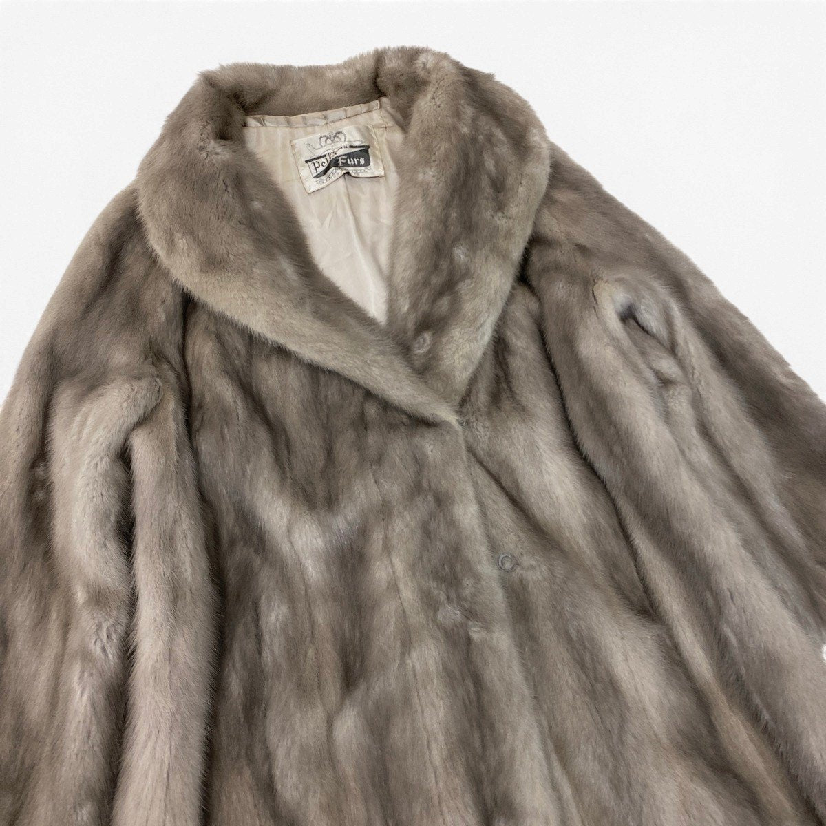 93i19 Pelta Furs サファイアミンク ロングコート 丈100cm F シルバーグレー 本毛皮 Sapphire Mink Fur Long Coatt18r