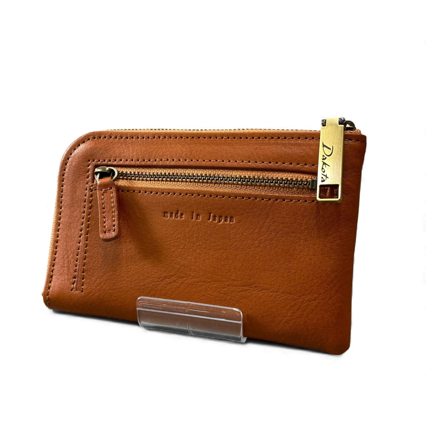 L10 《未使用》 Dakota ダコタ ラルゴ L字ファスナー 財布 ブラウン レザー ウォレット 小銭入れ 牛革 チャーム付きt18r