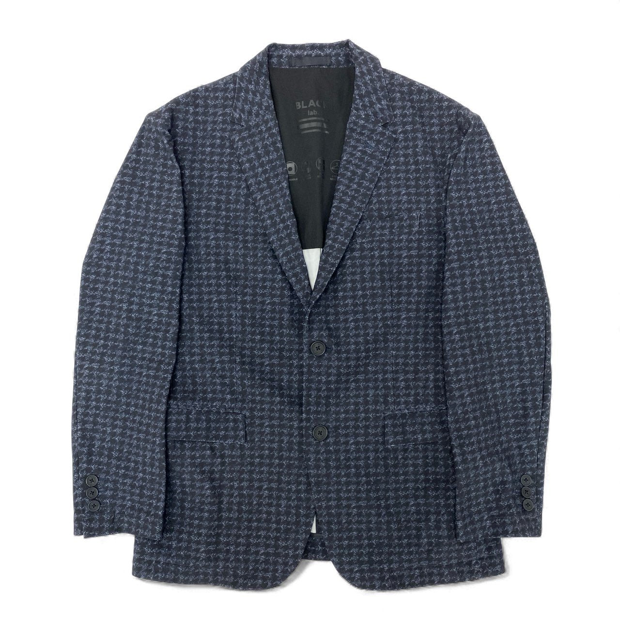 10k11 BLACK LABEL CRESTBRIDGE ブラックレーベルクレストブリッジ  テーラードジャケット アンコンジャケット 千鳥格子 ウォッシャブル ストレッチ メンズ 紳士服 S ブラック ネイビーu02t