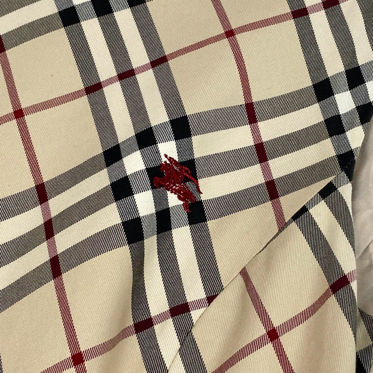 Id10 BURBERRY バーバリー ノバチェック ホース刺繡 ノースリーブワンピース  38 ベージュ系 コットンu02t