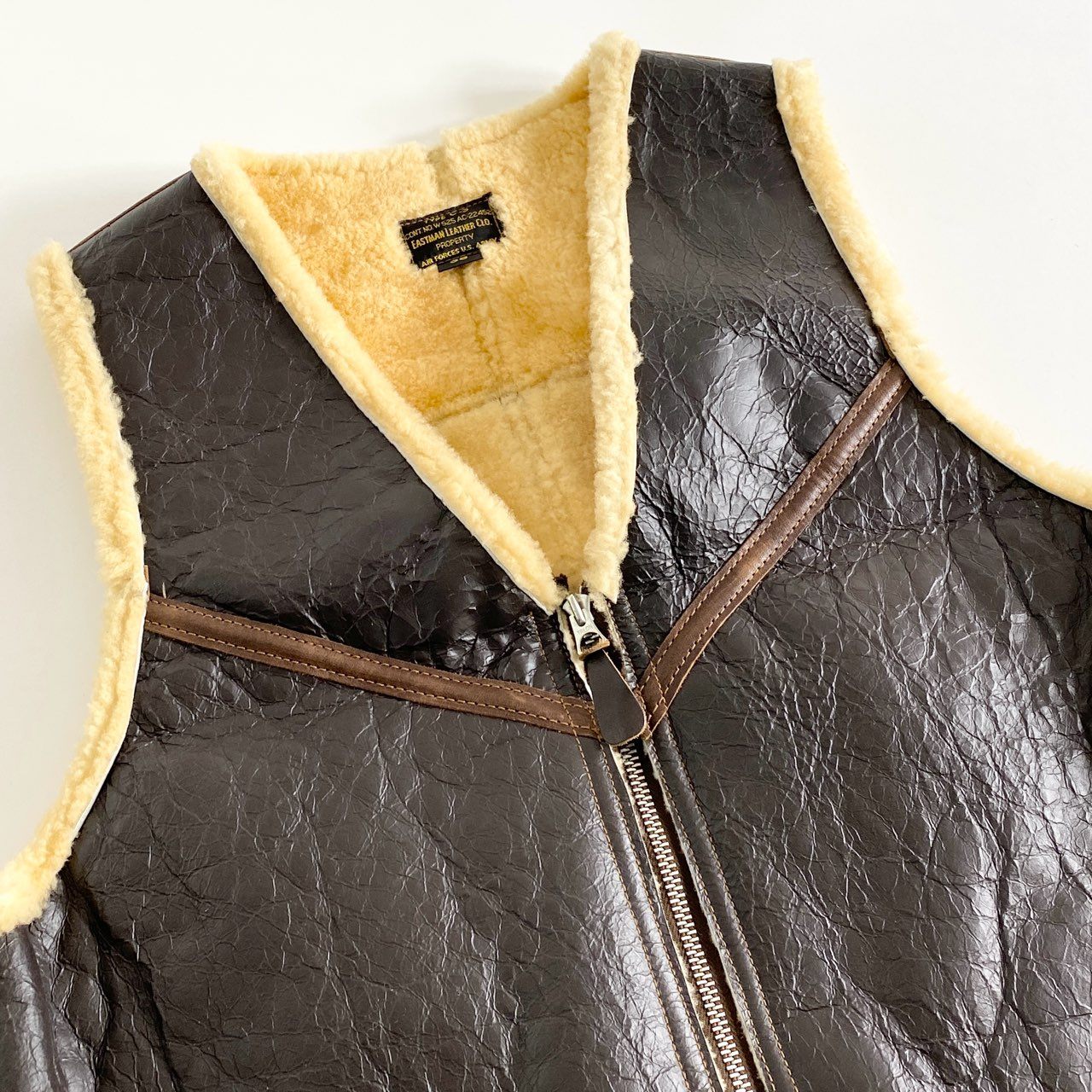 17b12 EASTMAN LEATHER CLOTHING イーストマンレザー US ARMY AIR FORCES C-3 ムートンベスト フライトジャケット 38 メンズ