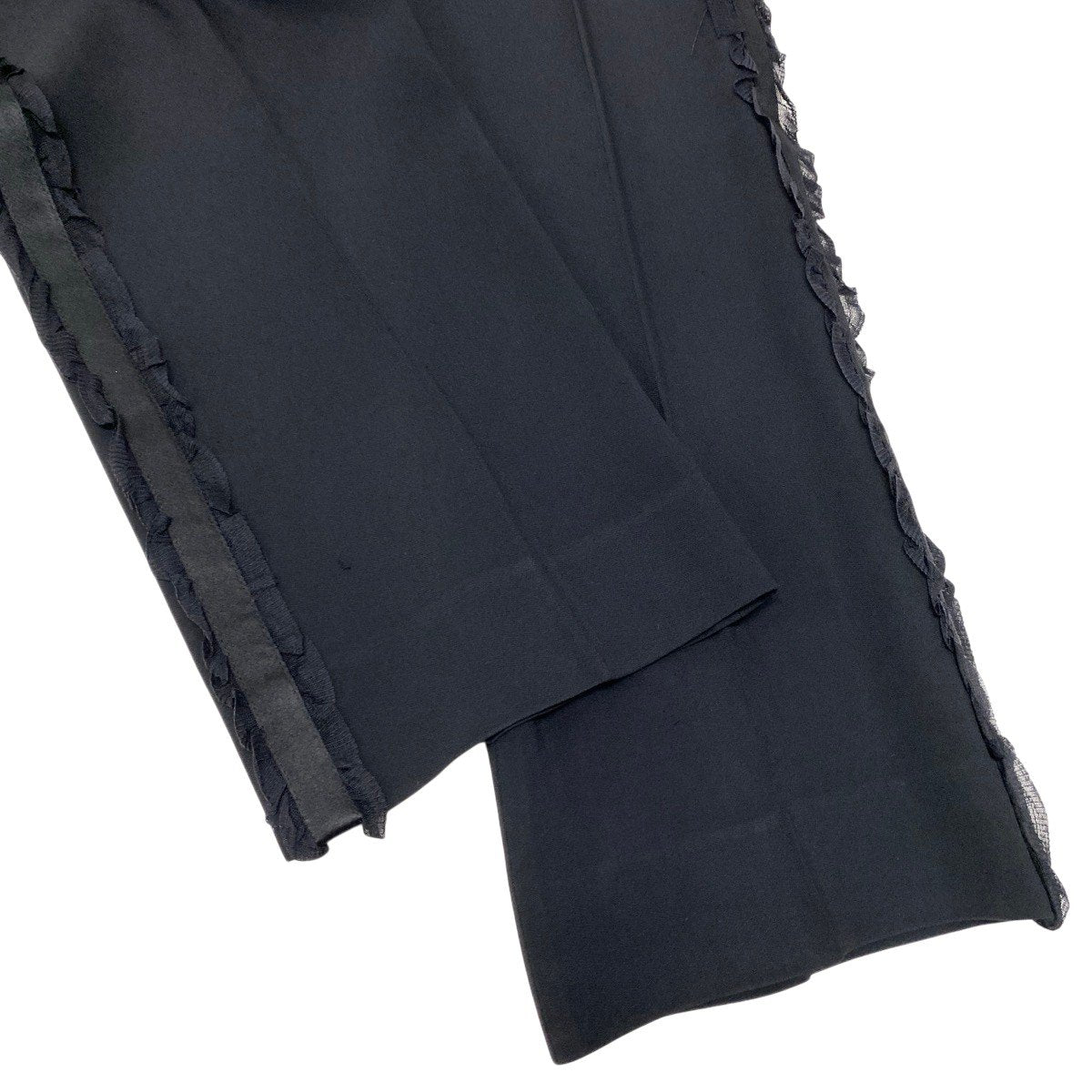 Ef12 DOLCE&GABBANA ドルチェアンドガッバーナ サイドレース スラックスパンツ 伸縮ストレッチ サイズ44 ブラック レディース 女性用t18r