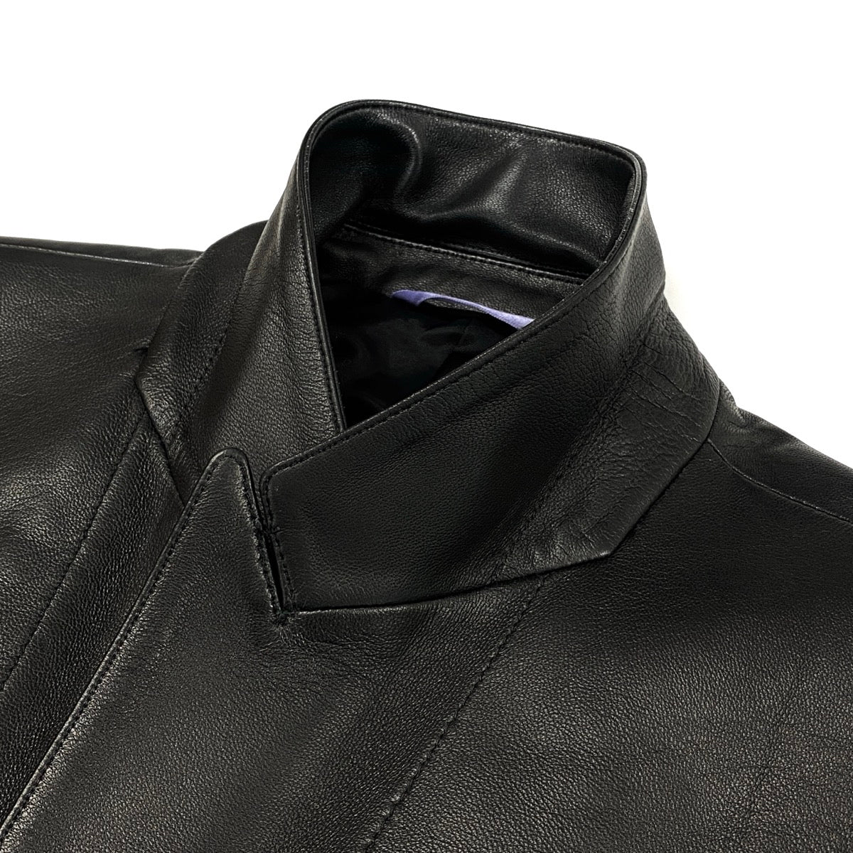 12i14 《美品》 Paul Smith ポールスミス ラムレザー テーラードジャケット サイズXL ブラック 羊革 紳士服 Leather Jackett18r