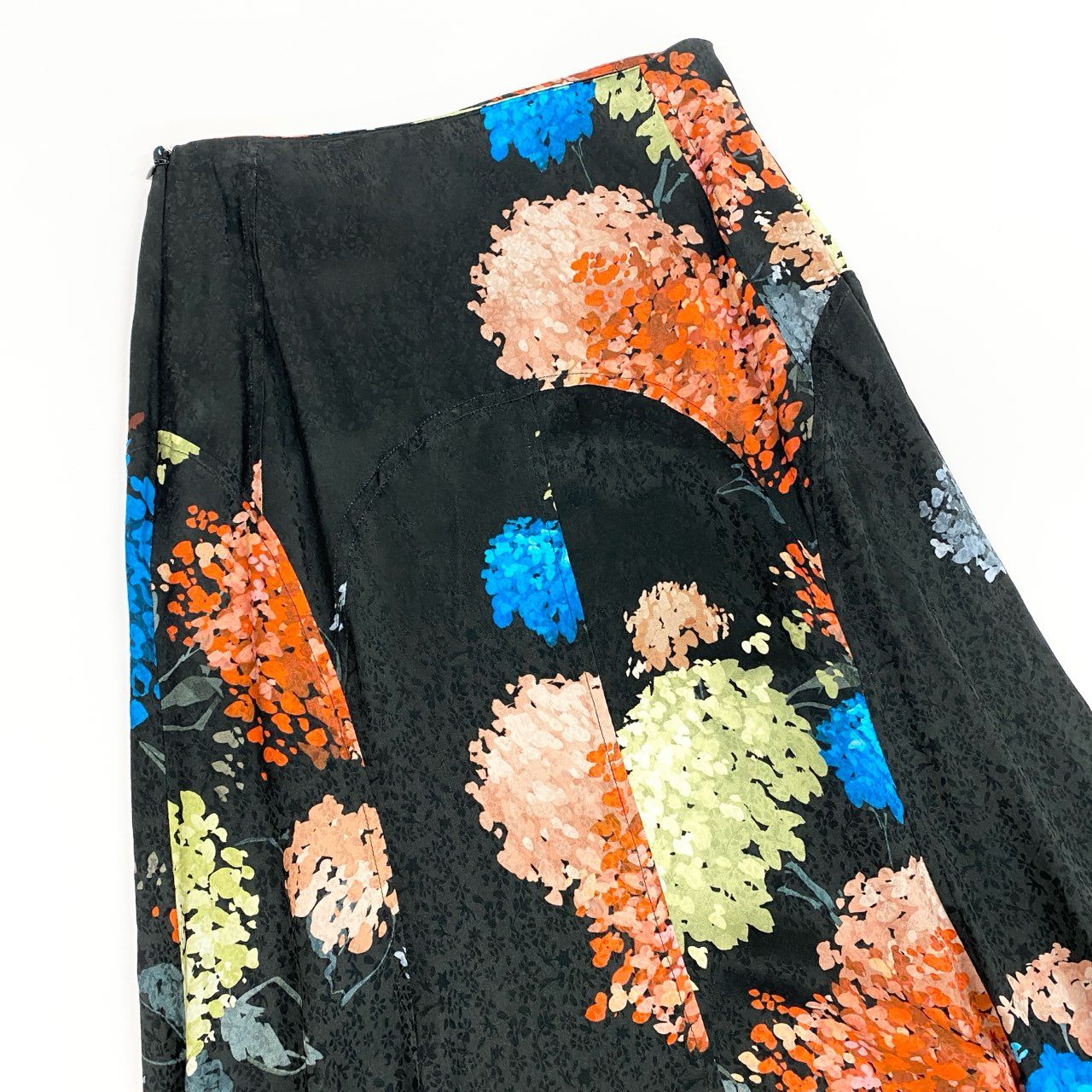 Eb10 【新品保管品】ROCHAS ロシャス 2024 フローラルプリント フレアスカート 38サイズ ブラック レディース 女性用k02ik02i