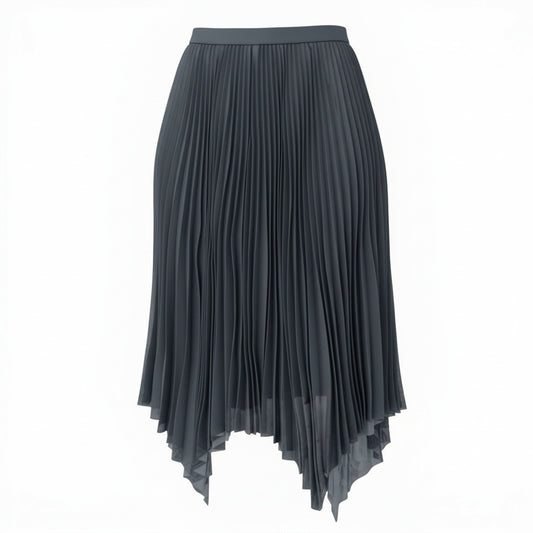 82a29 FABIANA FILIPPI ファビアナフィリッピ プリーツスカート ロングスカート チェック柄 XSサイズ グレー系 レディース 女性用u02t