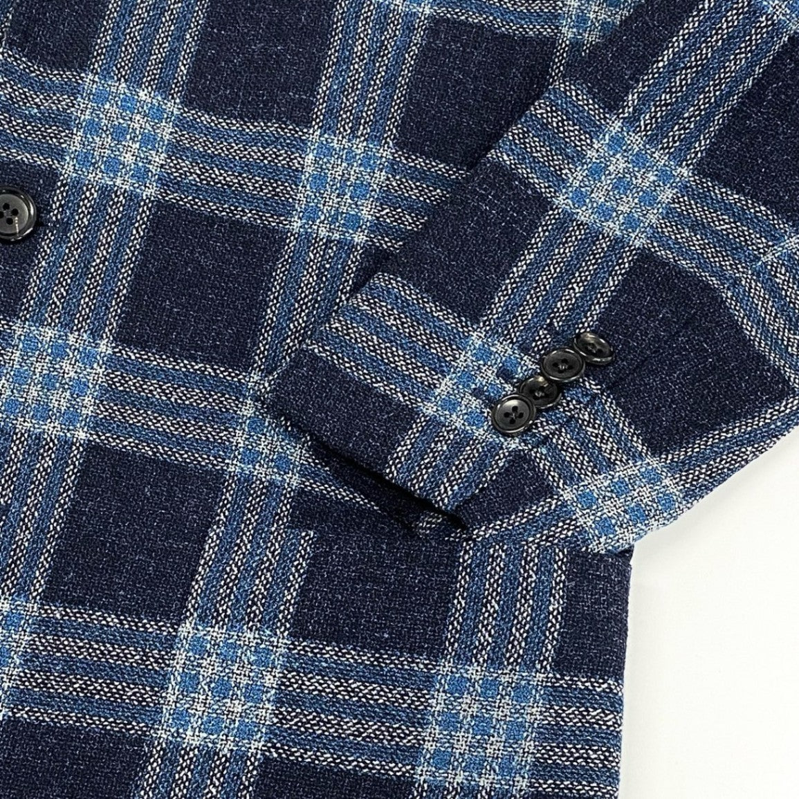 43f25 【美品】BEAMS F ビームスF CANONICO Vintage カノニコ ウールシルクリネン混紡 3B ドレスジャケット サイズL相当 ネイビー メンズ アンコン テーラードJK
