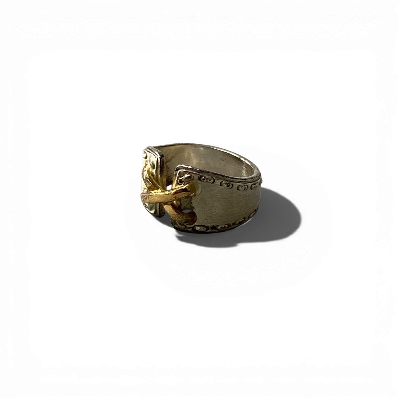 b2 Vintage HERMES エルメス K18コンビ メキシコリング アクセサリー 49 ゴールド×シルバー K18 Silver925 ta1