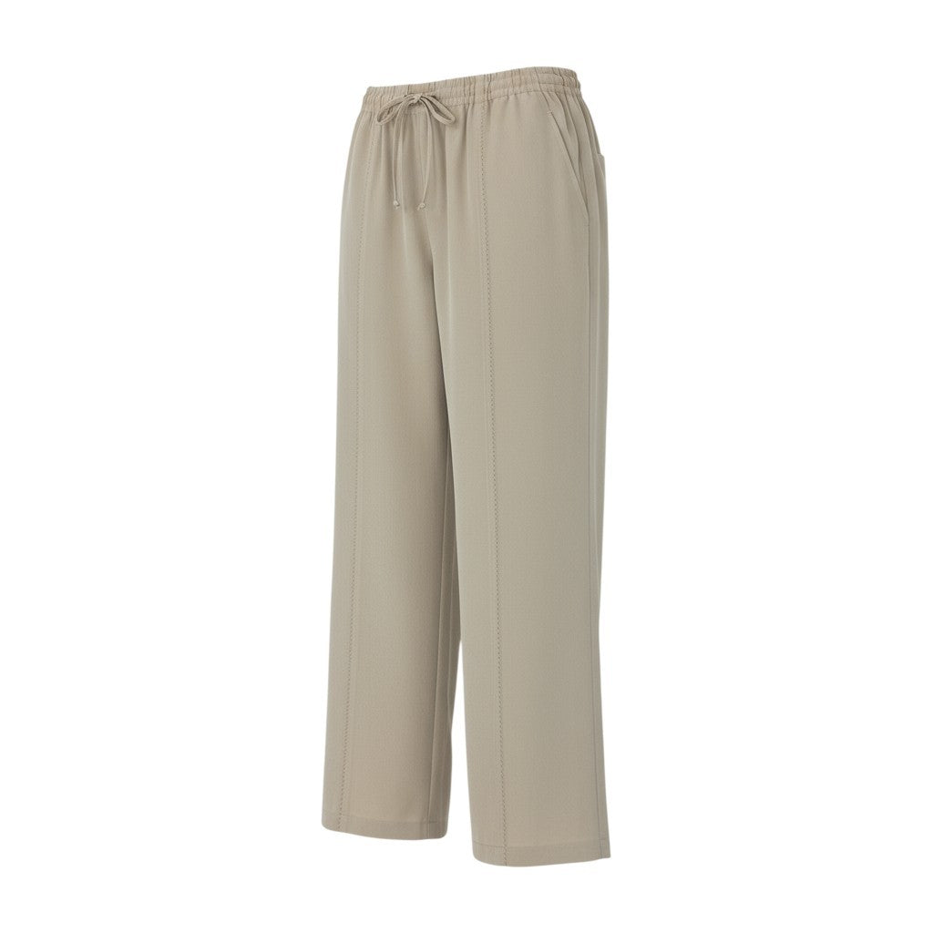 21k14《美品》 PLEATS PLEASE プリーツプリーズ イッセイミヤケ ストレートパンツ ボトムス ウエストゴム レディース 女性用 PP92-ZF856 3 ベージュ ポリエステル100％u02t