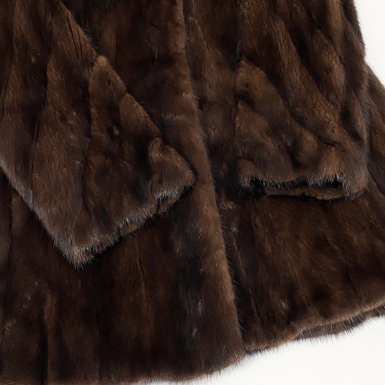 44L12 デミバフミンク ミンクコート セミロングコート 毛皮コート 袖斜め段 13 ブラウン ミンクファー レディースu02t