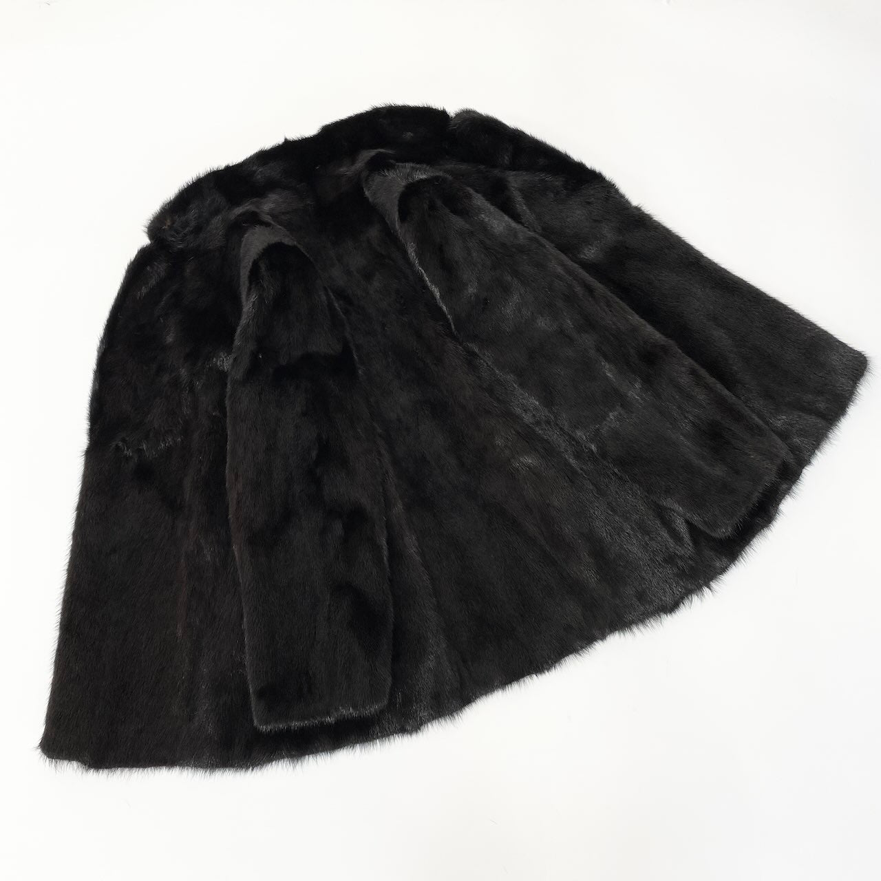 57c24 Moonbat Fur 金タグ ダークミンク ファーコート サイズ11 ブラック 本毛皮 Mink Fur Coat 毛質◎t18r
