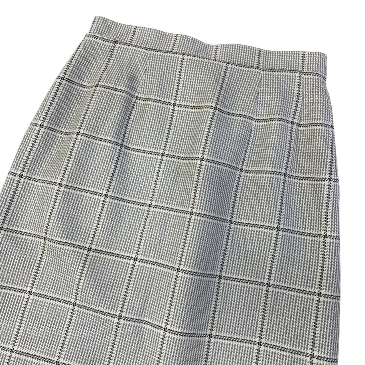 5c5 Vintage Burberrys バーバリーズ スカートスーツ セットアップ 装飾ボタン ノーカラー 11 グレー系 チェック レディースu02t