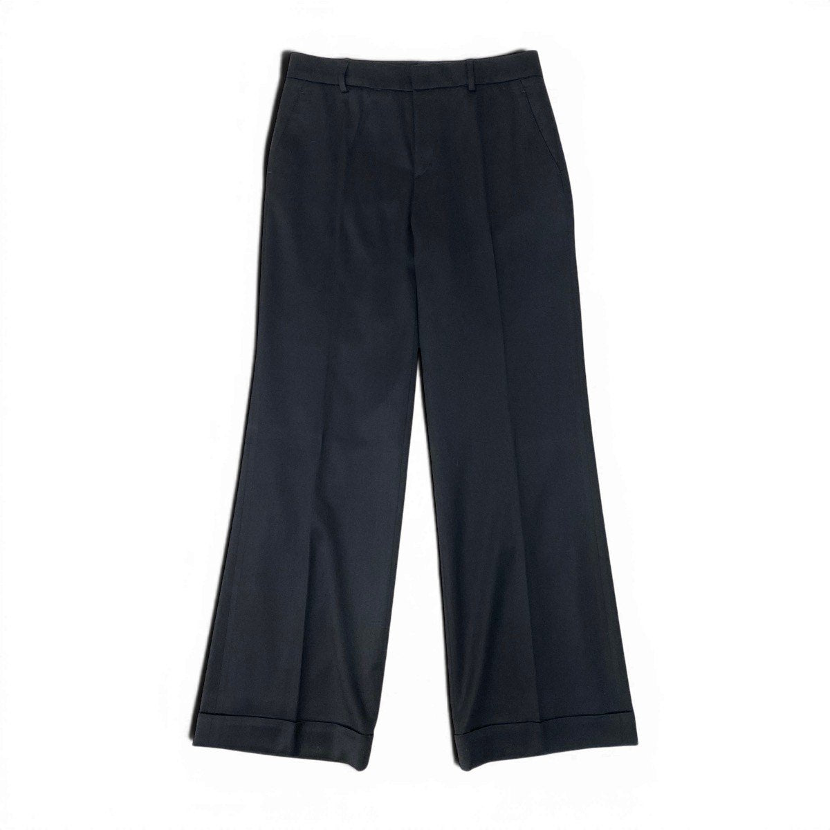 Ef12 GUCCI グッチ トムフォード期 スラックス ストレートパンツ 伸縮ストレッチ 169222 サイズ44 ブラック レディース 女性用t18r