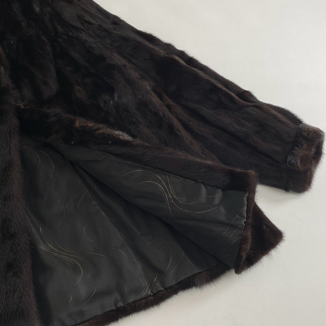 1h15 【カナダ製】Maple Lueen Furs マホガニーミンク 毛皮コート ミンクコート L相当 ダークブラウン レディース MINK FUR