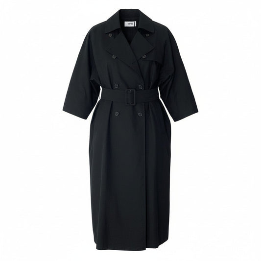 12c7 【未使用】定価8万円 GRIFONI グリフォーニ オーバートレンチコート サイズ38 ブラック レディース 女性用 コート AP STUDIOk02i