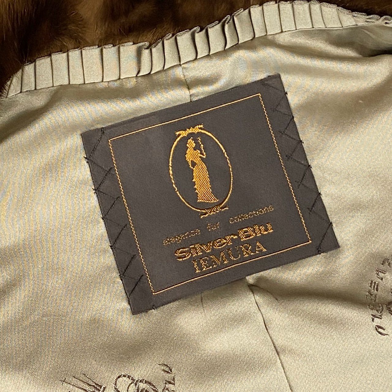 50j23 Silver Blu IEMURA パステルミンク ミンクコート 毛皮コート セミロングコート 袖斜め段 13 ライトブラウン ミンクファー レディースu02t