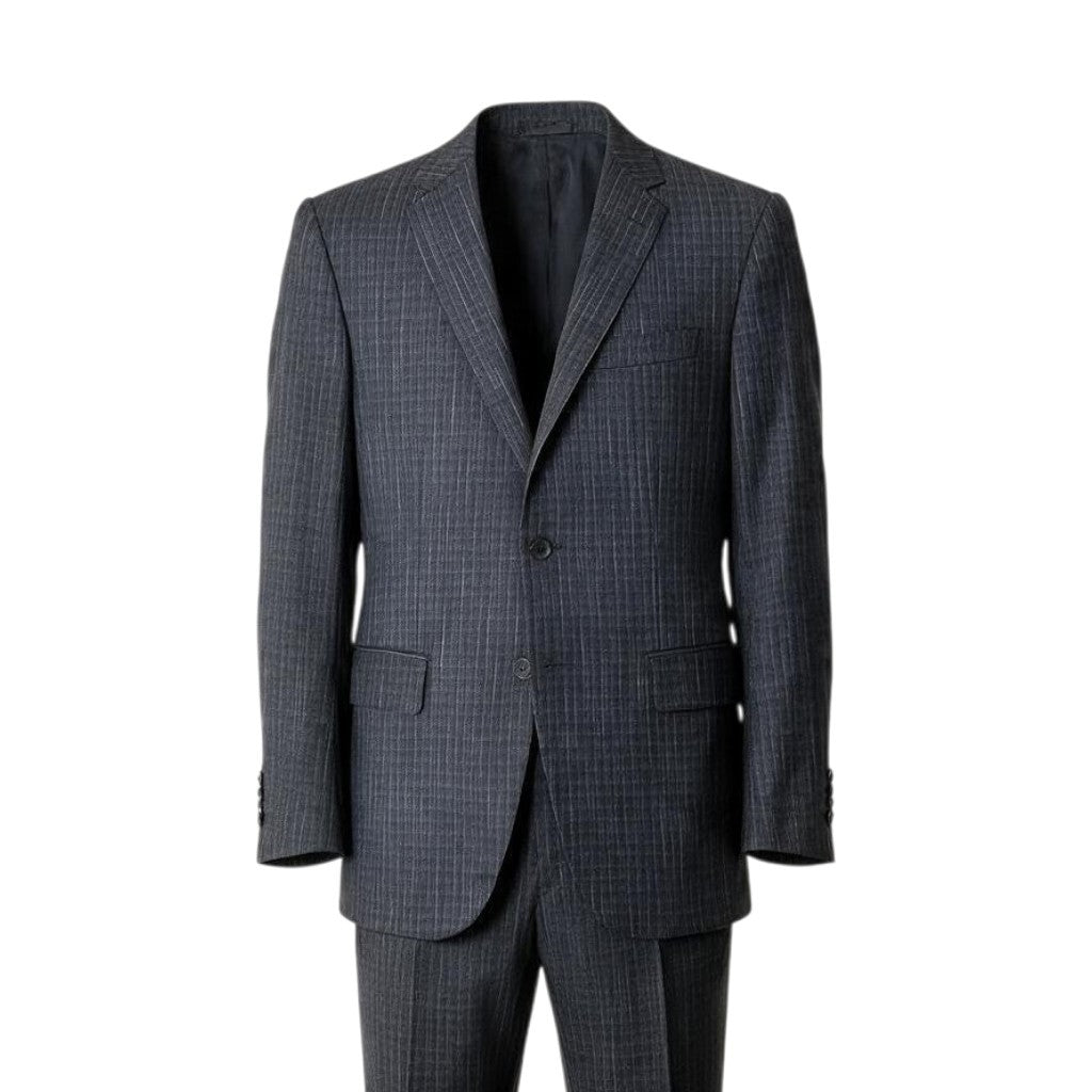 45j15 LOUIS VUITTON ルイヴィトン セットアップ シングルスーツ 2B LVロゴ 48 グレー メンズ 紳士服o07t