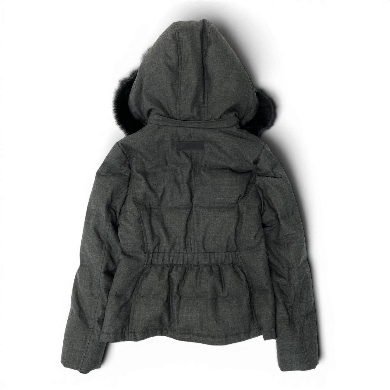 22e7 BURBERRY GOLF バーバリーゴルフ ゴルフウェア ダウンジャケット アウター フォックスファー E6F65-491-08 サイズ1 グレー レディース女性服u02t