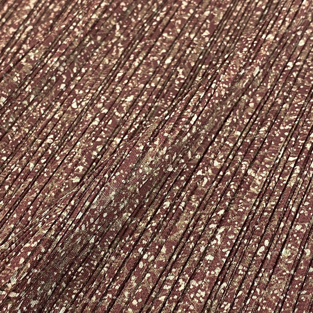 Ah22《美品》 PLEATS PLEASE プリーツプリーズ イッセイミヤケ ロングスカート 総柄スカート プリーツ加工 PP84-JG413 サイズ2 ボルドー系 ポリエステル レディースu02t