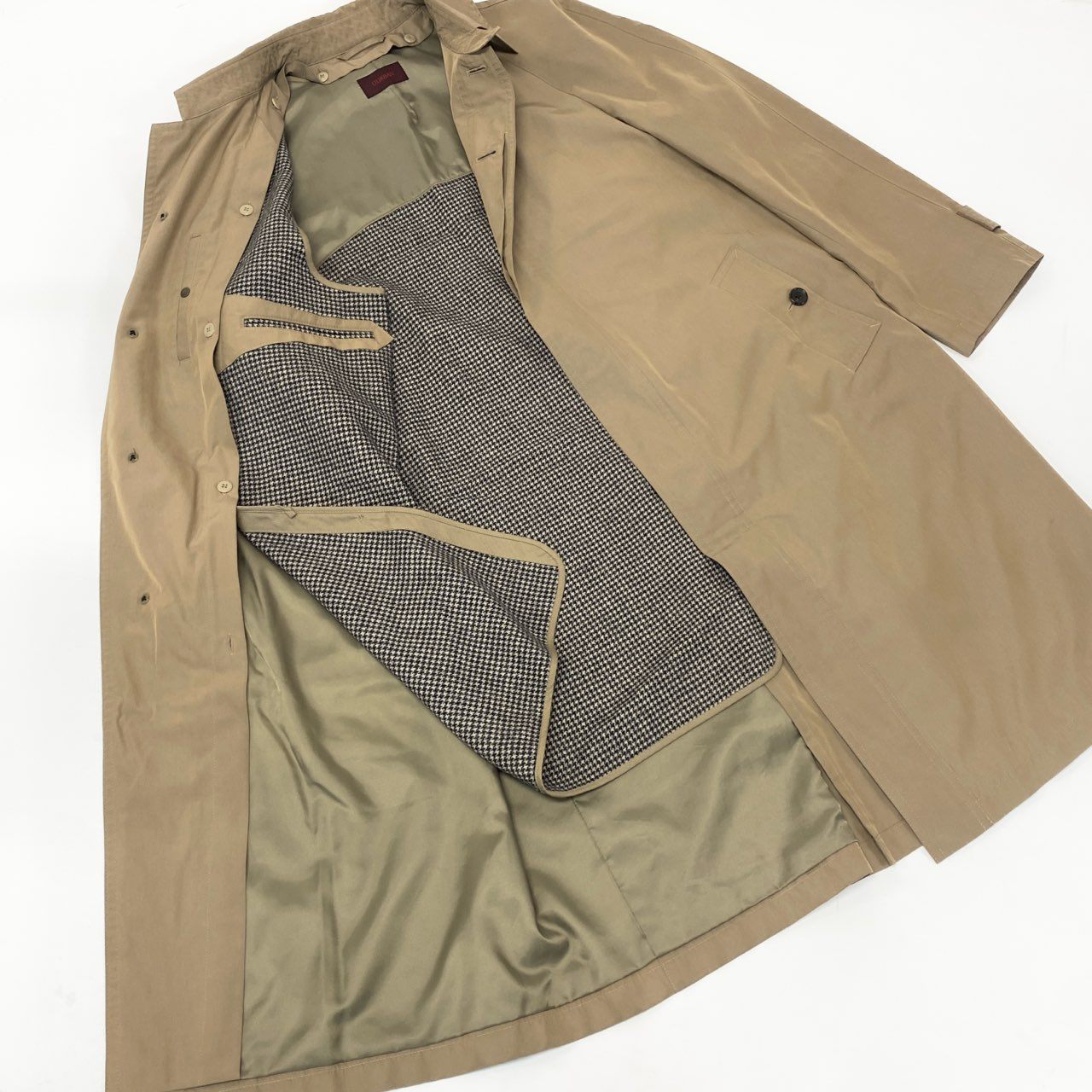 40k18 D`URBAN ダーバン ステンカラーコート ライナー付 ロングコート 比翼ボタン メンズ 紳士服 LL ベージュu02t