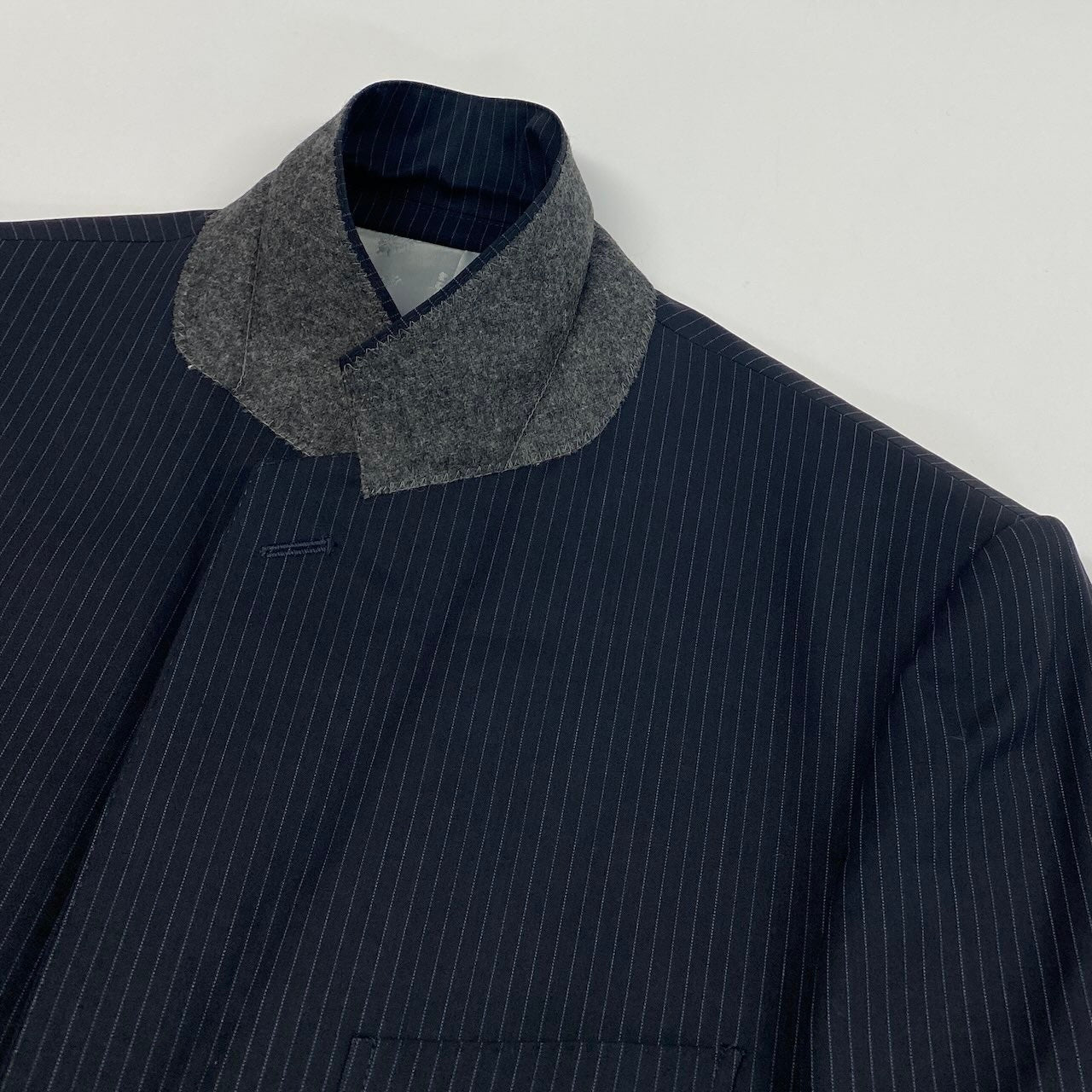 23e14 【美品】allegri アレグリ スーツセットアップ テーラードジャケット スラックス ストライプ 日本製 ネイビー メンズ 男性用u02t