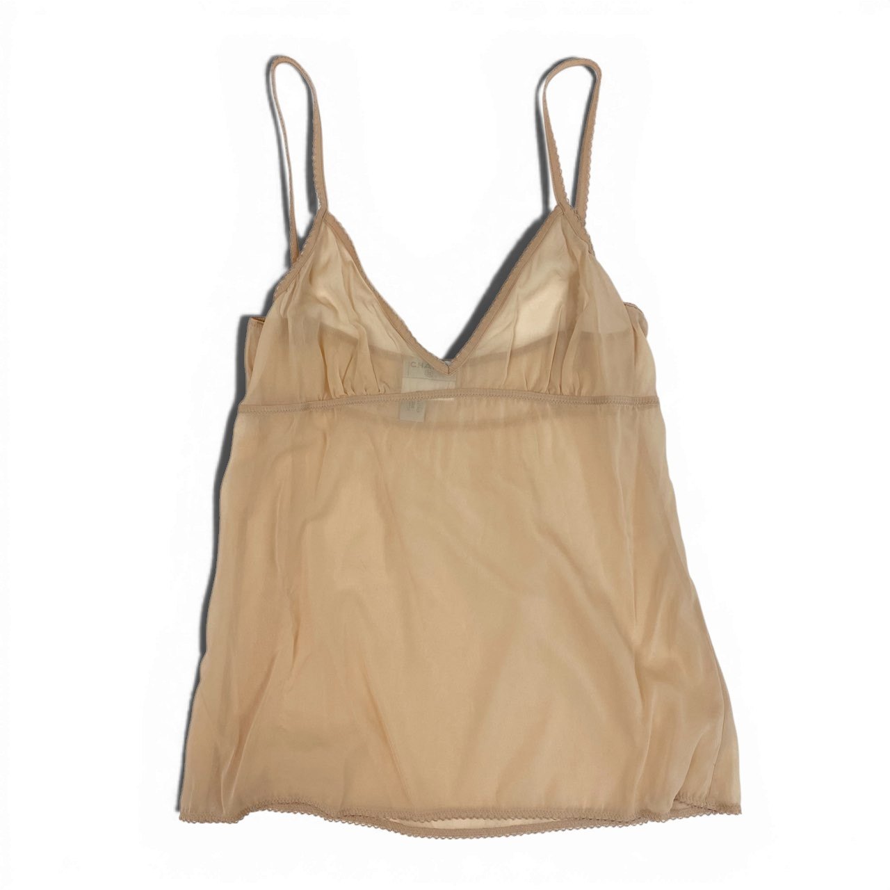 Cb15 《極美品》 CHANEL シャネル 2007 総レース キャミソール トップス タンクトップ P30616 36 ライトブルー 画像参照 レディースk02i