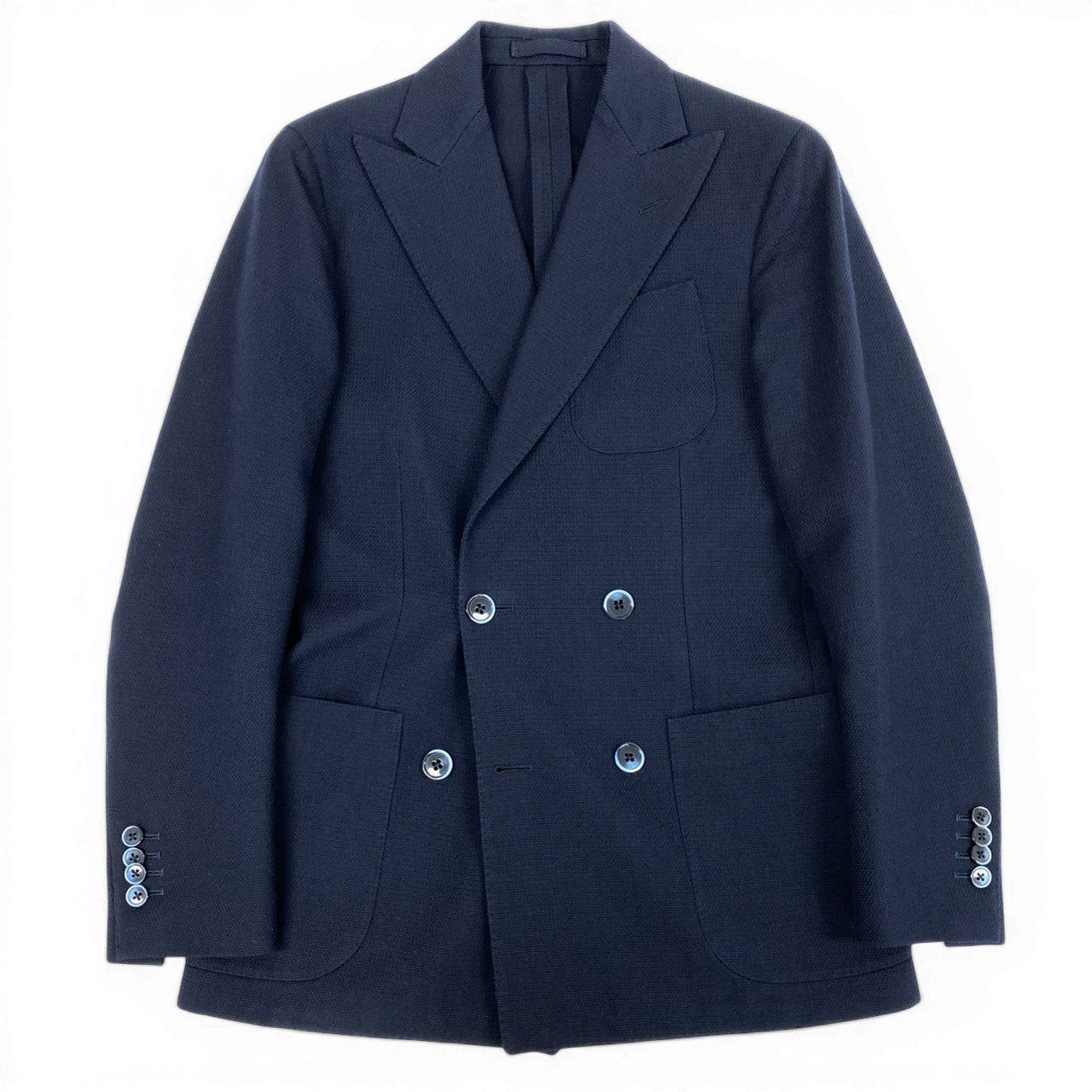 63d13 LARDINI ラルディーニ テーラードジャケット ウールジャケット ダブルブレスト イタリア製 サイズ42 ネイビー メンズ 紳士服o07t