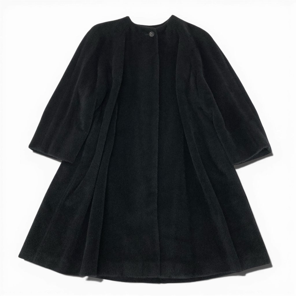 43l25《未使用保管品》定価27万 AGNONA アニオナ アルパカ ウール ロングコート サイズ44 ブラック イタリア製 タグ付きt18r
