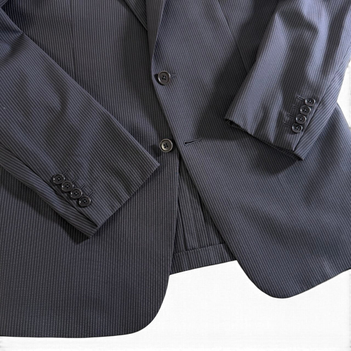 62j29 【美品】 ARMANI COLLEZIONI アルマーニコレツィオーネ GIORGIO セットアップスーツ シングル 2B ストライプ柄 サイズ50 ダークブラウン メンズ 紳士服u02t