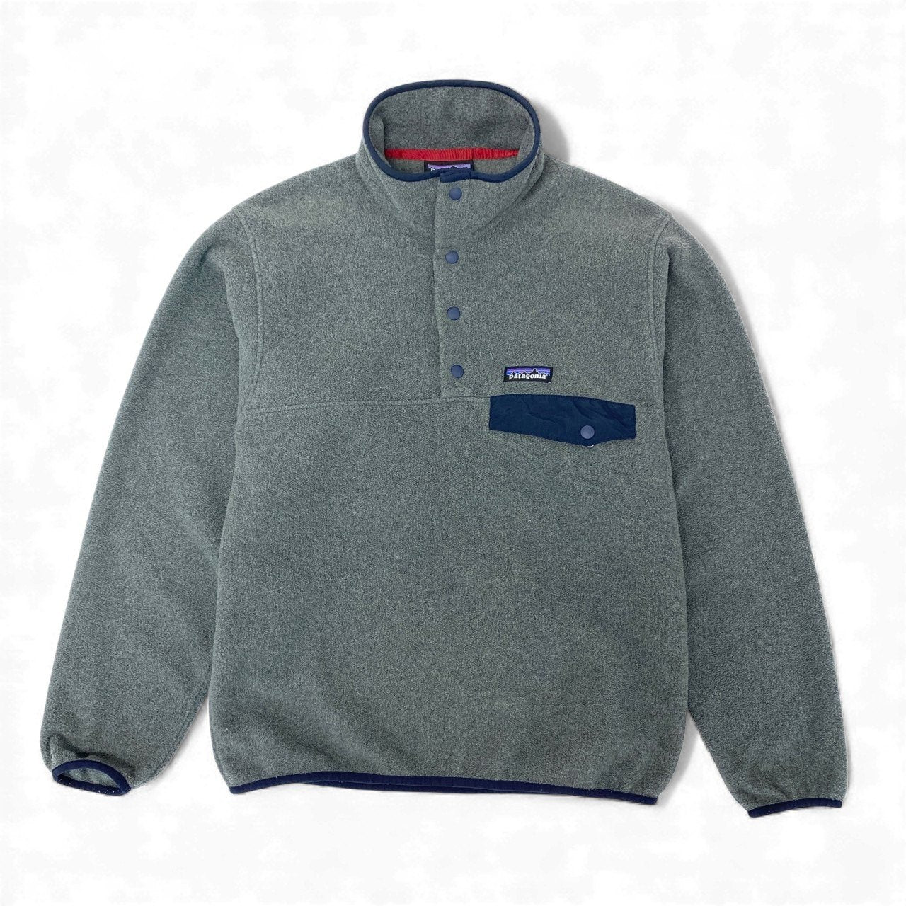 21L9 patagonia パタゴニア SYNCHILLA ライトウェイト シンチラ スナップT プルオーバー フリース バイカラー メンズ アウトドア STY25580 XS グレー ネイビー ポリエステル100％u02t