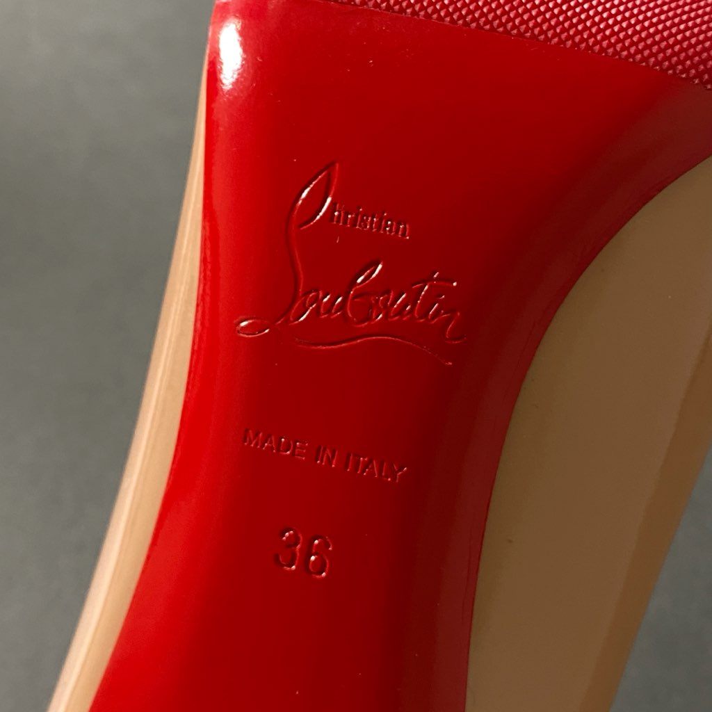 6g17 Christian Louboutin クリスチャンルブタン SIMPLE PUMP 85 PATENT CALF プレーントゥ パンプス 3080263 サイズ36 ピンクベージュ パテントカーフ レディース