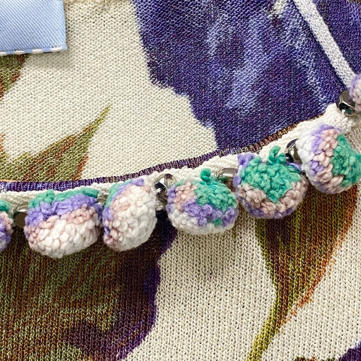 40f15 Blumarine ブルマリン フラワープリント ニットセーター 花柄 薄手 ロングスリーブ マルチカラー レディース女性服o07t
