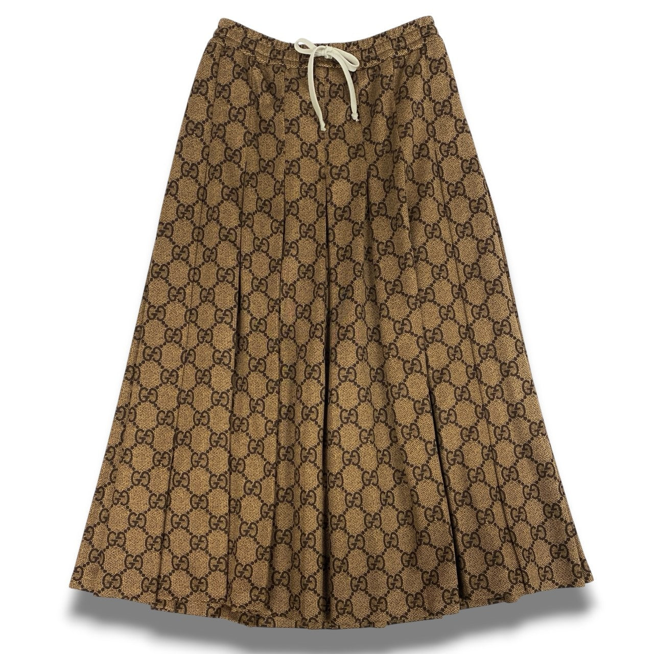 Ic16【美品】GUCCI グッチ テクニカルジャージスカート プリーツスカート GGロゴ サイズXS ブラック レディースk02i