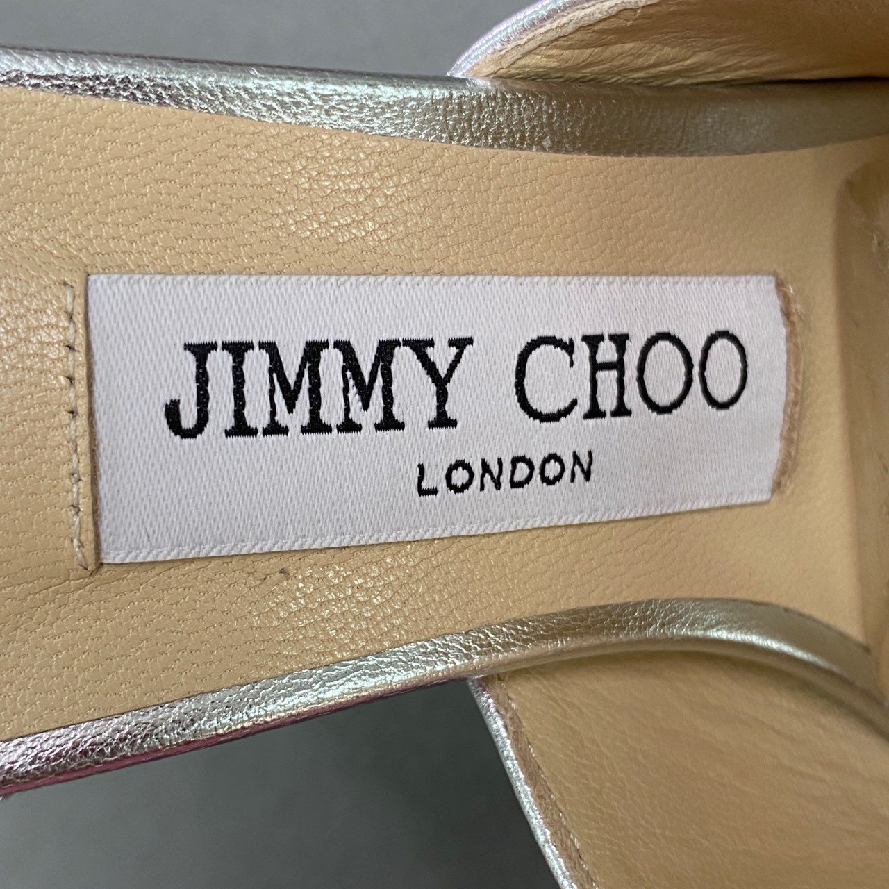 6a9 JIMMY CHOO ジミーチュウ Baia 100 クリスタルフリンジ メタリックレザーサンダル 36 シルバー Leather イタリア製 ラインストーン シューズ 夏