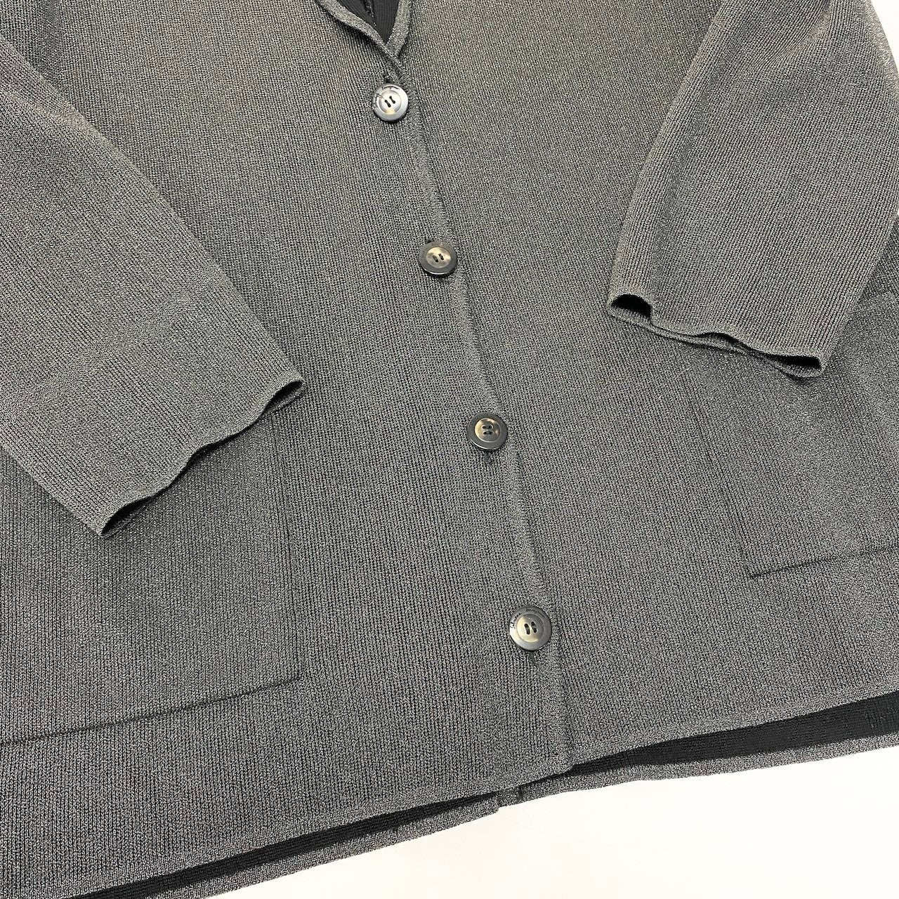 80e12 Salvatore Ferragamo サルヴァトーレフェラガモ ニットジャケット ロングスリーブ カーディガン ラメニット  大きいサイズ XL ダークグレー レディース 女性服o07t