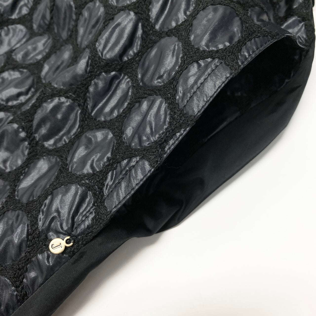 52c10 TOKUKO 1er VOL ＊J トクコプルミエヴォル フーデットコート スプリングコート ロング 薄手 ドット柄 水玉模様 レディー女性服 サイズ9 ブラックu02t