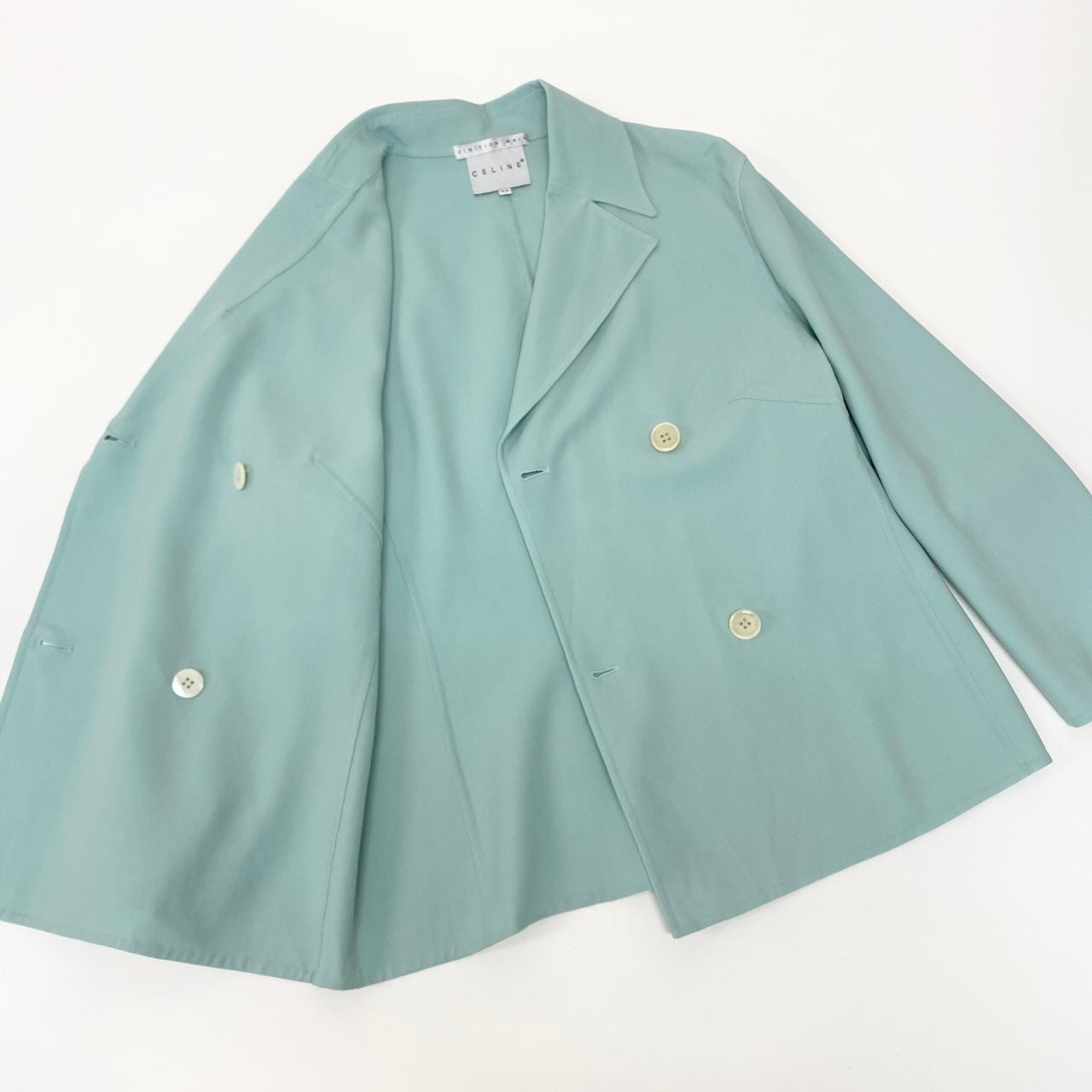 Ed22 CELINE セリーヌ スカートセットアップ ジャケット スカート フランス製 40サイズ ブルー系 レディース 女性用nu1